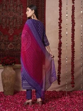 Gosriki Women'S Rayon Viscose Printed Straight Kurta With Pant & Dupatta (Sub...