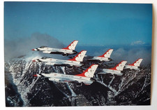 VTG Postcard GENERAL DYNAMICS F-16A FALCON USAF THUNDERBIRDS IN FLIGHT FORMATION
