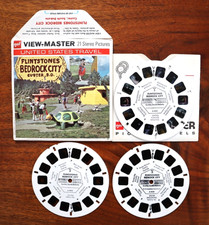 VIEWMASTER FLINTSTONES BEDROCK CITY CUSTER S. DAKOTA A-493, 3 REEL PACKET RARE 