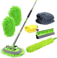62'' Car Wash Brush with Long Handle Car Wash Mop Mitt Chenille Car Cleaning Kit