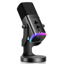 XLR/USB Dynamic Microphone for Streaming Podcasting, YU8 RGB Light Gaming Str...