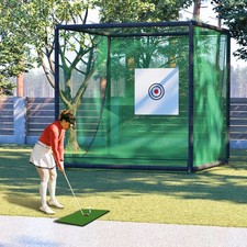10x10x10FT Golf Practice Net Cage Metal Frame Hitting Kit Backyard/Home