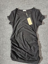 Ekouaer Women's Textured Ruched Bodycon Mini Dress Black Size S