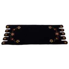 Flowering Vine Black Table Runner,One Size,TRAR0201