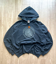 Harley-Davidson Men  s L Black Pullover Hoodie Skull Graphic Embroidered Logo