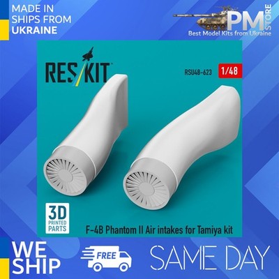 Reskit RSU48-0623 1/48 F-4B Phantom II Air intakes for Tamiya kit (3D Printed)