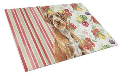 Caroline's Treasures Wirehaired Pointing Griffon Vegetables Glass Cutting Board