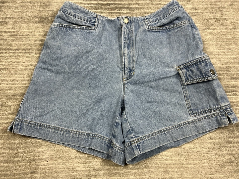 Pantalones Cortos de Jean Vintage Liz Claiborne Lizwear Para Mujer 8 Azul Trasero Solapa Bolsillo Denim Foto 3 de 4