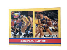 Excellent: Vintage 1990-91 NBA HOOPS European Imports Rookie Trading Card