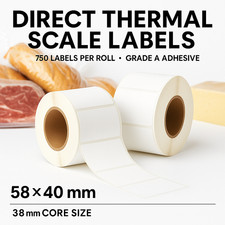 58×40 mm Direct Thermal Scale Labels – for CAS, Dibal, Bizerba & Avery Berkel