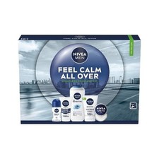 NIVEA MEN Feel Calm All Over 5 Piece Skincare Gift Set For Him Skin Grooming Kit