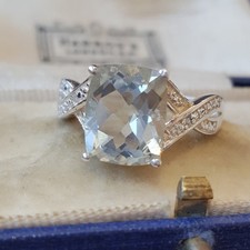 Womens Sterling 925 Silver Ring Green Amethyst Gemstone Jewellery UK Size Q.5