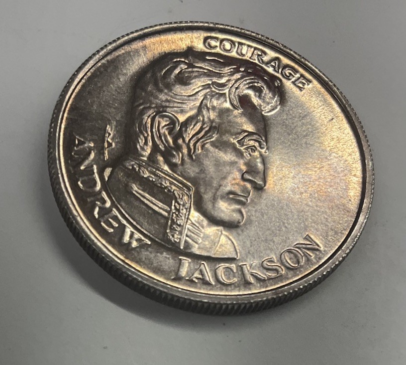 1980 Liberty Lobby Andrew Jackson Courage Fine Silver Round 1/2 oz