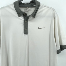 Nike Golf Tour Performance Dri-FIT Polo Mens M White Gray Stretch
