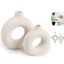 Unique Hollow Design Ceramic Vases in Matte White - Perfect for Dried Flowers