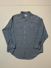 Vintage 60s 70s JCPenney Big Mac Penn Prest 50/50 Chambray Work Button Shirt