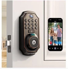 WiFi Video Smart Lock with Camera -Keyless Entry Deadbolt, 5-in-1 (Camera+Doo...