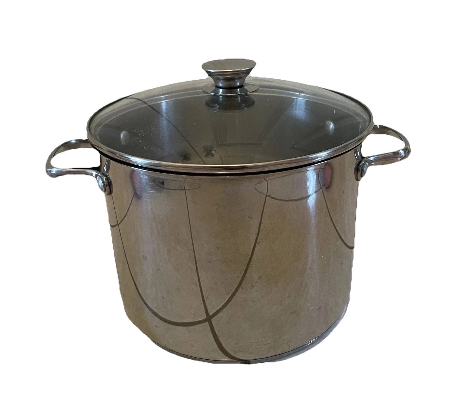 Wolfgang Puck 8 Qt 18-10 Stockpot Bistro Collection Stainless Steel w/ Glass Lid