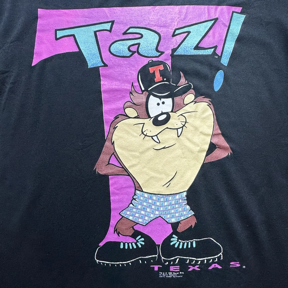 De colección Looney Tunes Taz Texas 1993 Mujer Talla Única Vellón Dormir XL Foto 2 de 4