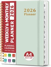 2026 Planner, Weekly and Monthly Calendar Planner, January 2026 - December 2026,