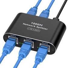 Ethernet LAN Splitter 1 To 4 1000Mbps Network Switch Cat6/7/8 USBC Power