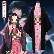 Anime Demon Slayer Kamado Nezuko Hallowen Party Cosplay Full Set Costumes Wig