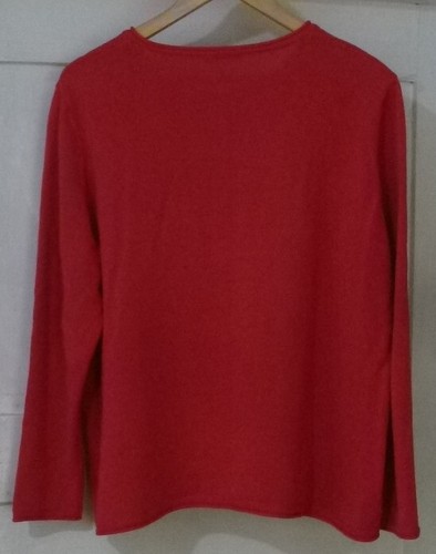 Olsen Langarm Pullover rot mit Streifen Gr. 48 - Bild 4 von 5