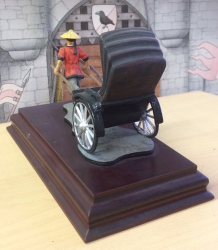 RICKSAW WITH PASENGER DIORAMA, #CR 54MM PAINTED WHITE METAL ALLOY - Picture 5 of 9