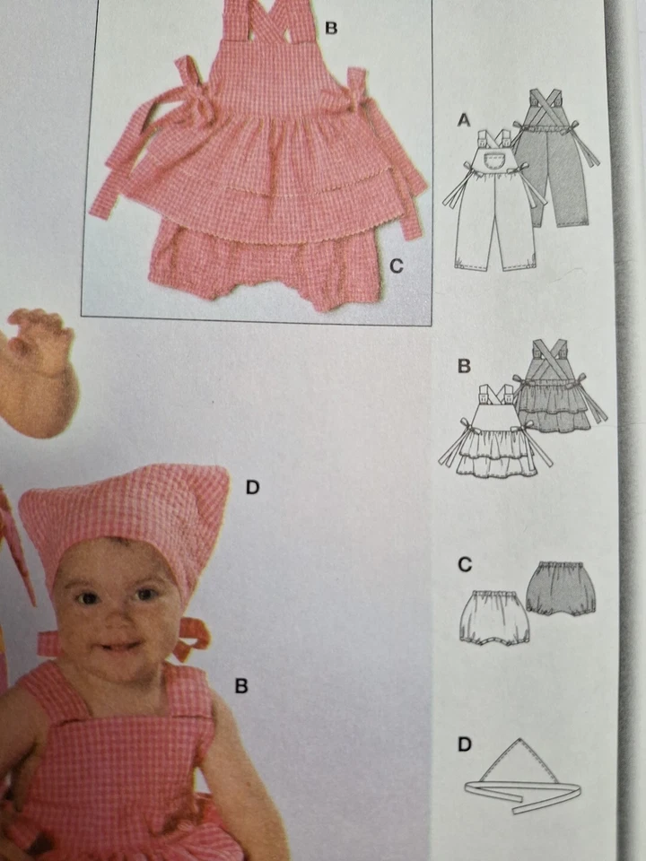 Dress Bloomers Bibs Overalls Girls 3M 6M 9M 12M 18M Burda 9737 Sewing Pattern - Image 3 of 4