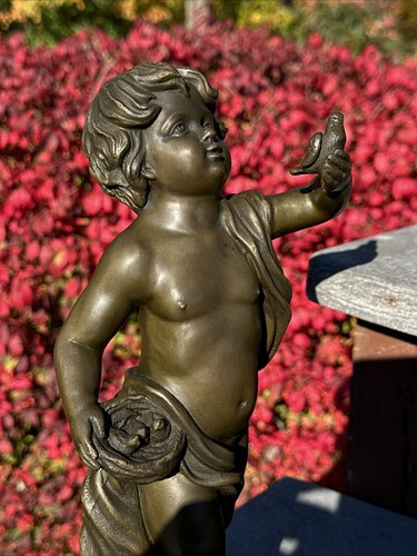 AUGUSTE MOREAU ART NOUVEAU BRONZE STATUE OF A YOUNG BOY-SIGNED - Picture 10 of 11