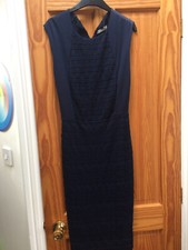 Mango Womens Navy Lace Detail Dress Size M Good Condition