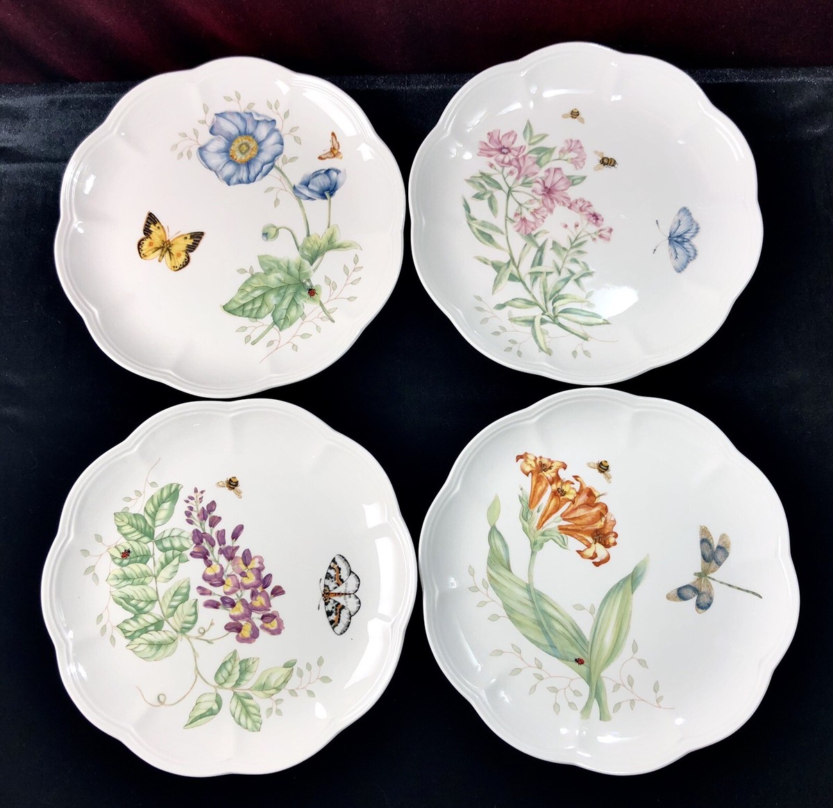 Lenox Butterfly Meadow Set Of Accent Salad Plates 9