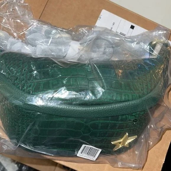 JEFFREE STAR BLOOD MONEY GREEN CROCODILE GATOR CROSSBODY SIDE BAG