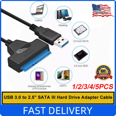 SATA to USB 3.0 Cable USB to SATA III Hard Drive Adapter 2.5'' SSD &HDD Transfer