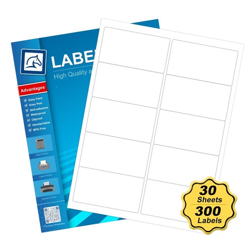 Tape Logic White Shipping Labels - 4x2.5 Inch Address Labels For Laser & Inkjet Printers, 8 Per Sheet, 100 Sheets Total