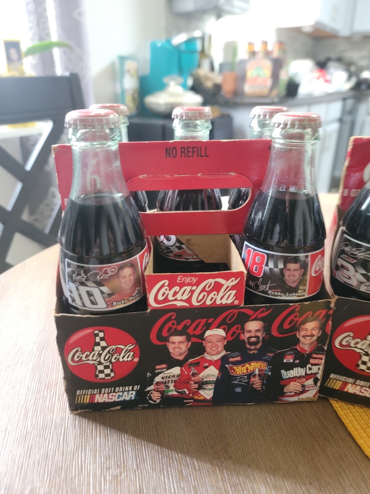 4-Nascar 1996 Coca-Cola 6 packs of 8-oz glass bottles (Unopened)