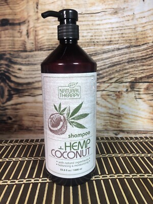 1 Bottle Natural Therapy 33.8 Oz Hemp Coconut Moisturizing Shampoo With Pump