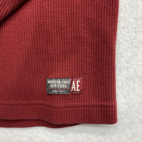 VTG American Eagle Mens Sweater Shirt Red Knit Long Sleeve Crew Neck Y2K Size XS - Picture 9 of 17