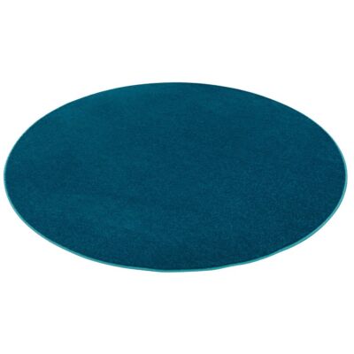 Hochflor Velours Teppich Luna Petrol Rund