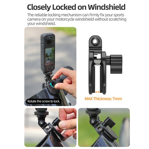 CNC Aluminum Alloy Motorcycle Windshield Mount Bracket For Gopro Action Camera - Picture 8 of 23