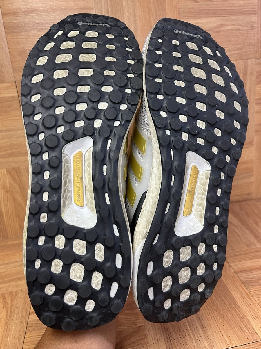 Adidas Ultraboost Running Shoes FZ4909 White Black Gold Men\'s Size 9.5 adidas Ultra Boost White Gold Metallic Men main image 4