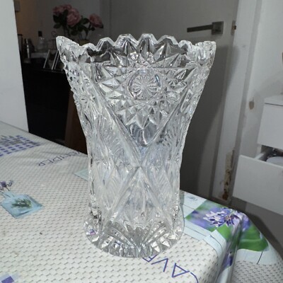 6'' Kristallvase Ananasschliff klar