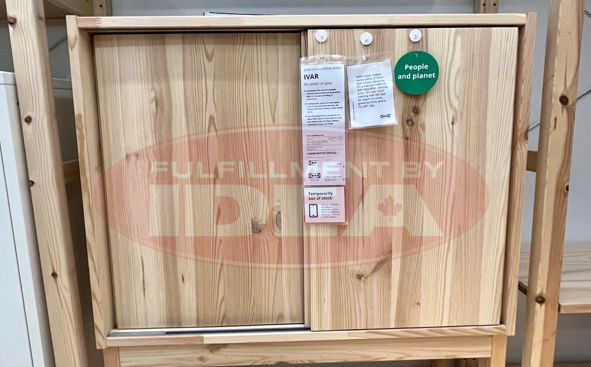 Brand New IKEA IVAR Solid Pine Cabinet with Sliding Doors 004.943.94
