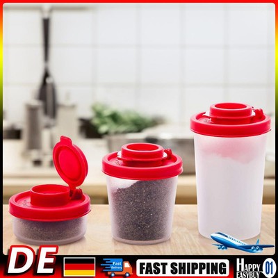 3/4Pcs Salt Shakers Can Plastic Seasoning Jar Clear Condiment Boxes for Kitchen 