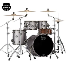 Mapex Saturn Evolution Fusion 4-Piece Birch Shell Pack Grey Metal Grey Lacquer