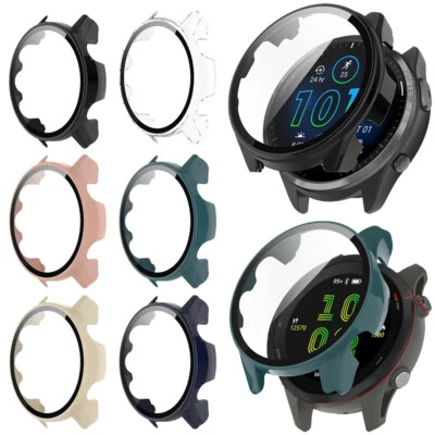 Case+Tempered Glass for Garmin Forerunner 965 955 255 265 Screen Protector Cover