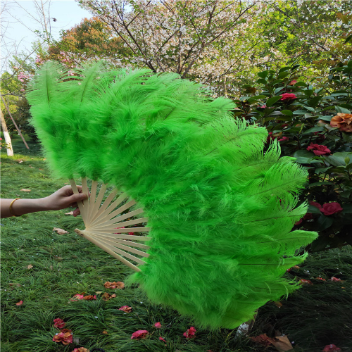 15 Bone Ostrich Feather Fan Celebration Party Wedding Dance Performance Decor - Bild 10 von 32