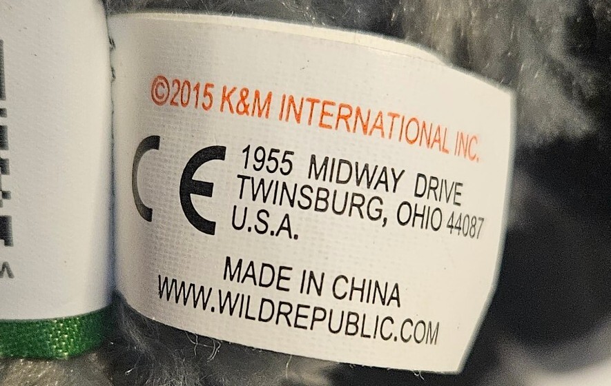 Goat Plush Toy Wild Republic REALISTIC Black Gray White KM International 7" 2015