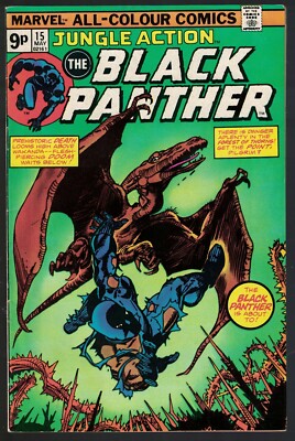 Marvel comics Jungle Action 15 black panther 6.5 FN+ white pages 