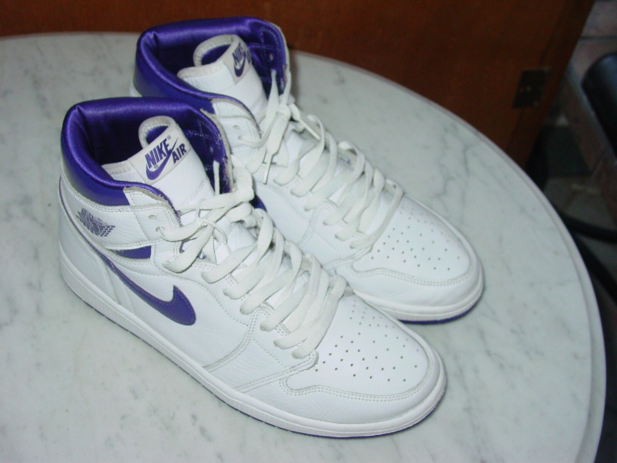 2020 Womens Nike Air Jordan Retro 1 White/Court Purple Basketball